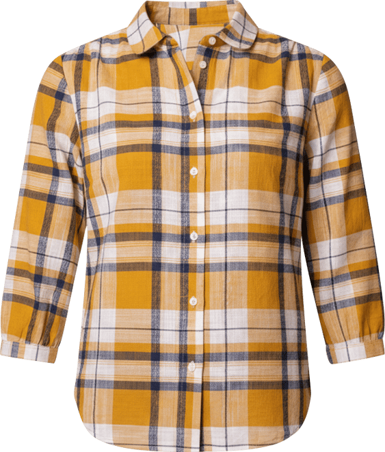 Women's Peter Pan Collar Checked Blouse