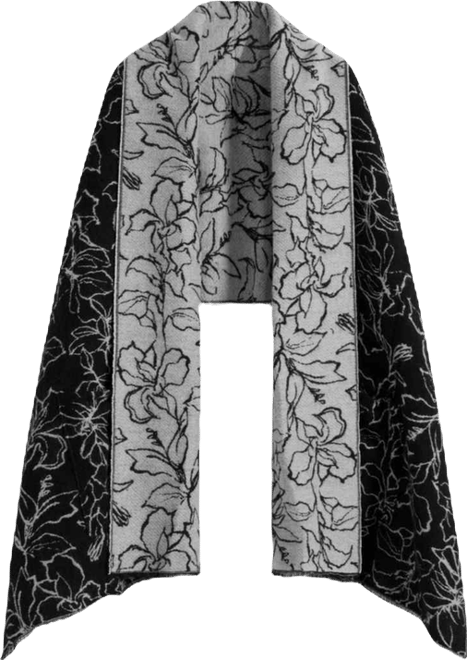 Women's Reversible floral cape scarf