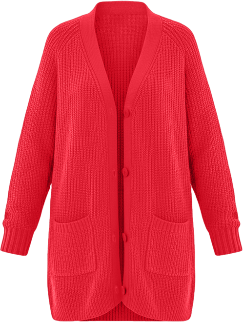 Plus Size Within Button-Front Shaker Cardigan