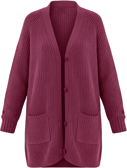 Plus Size Within Button-Front Shaker Cardigan