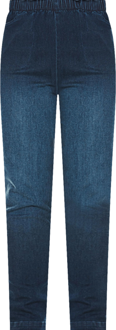 Women's Within Straight Leg Fineline Pull-On Stretch Denim Jeans