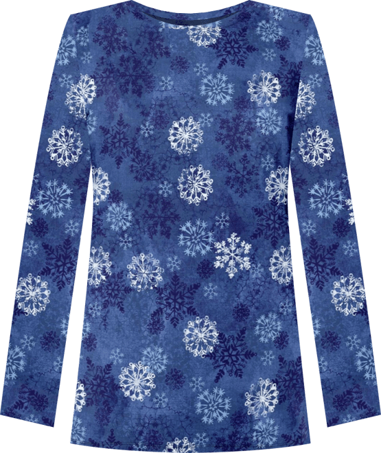 Plus Size Within Perfect Printed Long-Sleeve Crewneck Tee