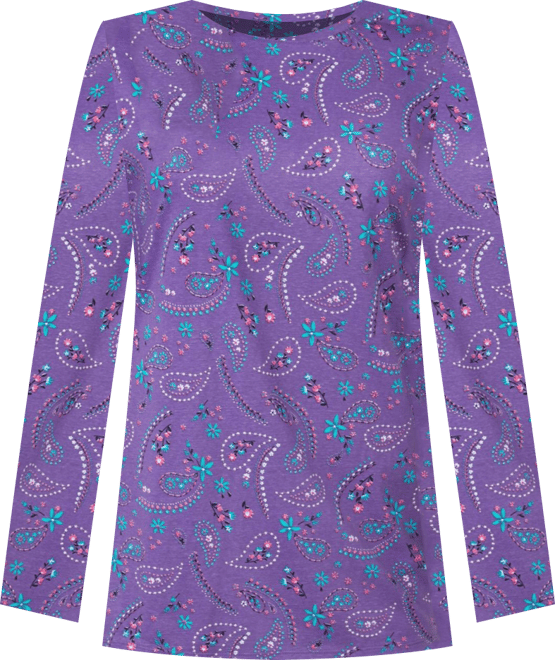 Plus Size Within Perfect Printed Long-Sleeve Crewneck Tee