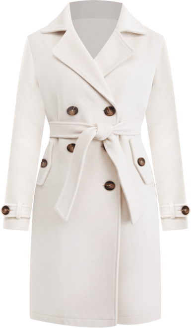 Women's Double-Breasted Belted Trench Coat