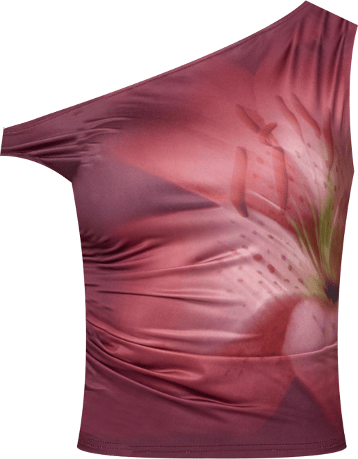 Womens Tiger Flower Off Shoulder Top