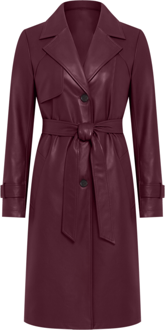 Women's Faux Leather Trench