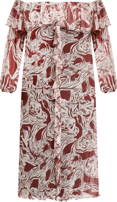 Women's Curve Ruffle Bardot Midaxi Dress