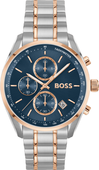 Men's Grand Prix 40 Quartz Fashion Chrono Two Tone Stainless Steel Watch, 40mm