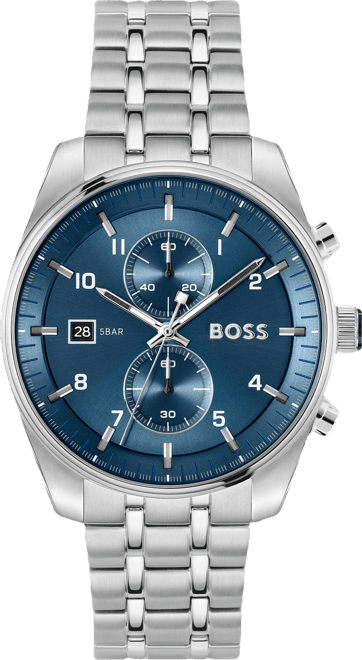 Men's Skytraveller Quartz Fashion Chrono Stainless Steel Watch, 44mm