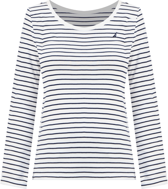Jeans Women's Cotton Striped Scoop-Neck T-Shirt