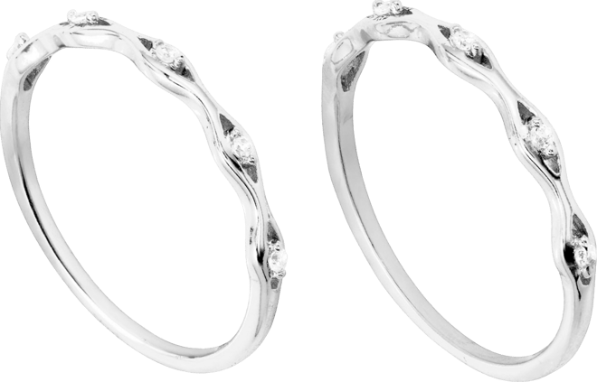 2-Piece Cubic Zirconia Stackable Ring Set (0.15 ct. t.w.) in Sterling Silver