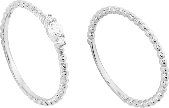 2-Piece Cubic Zirconia Stackable Ring Set (0.27 ct. t.w.) in Sterling Silver