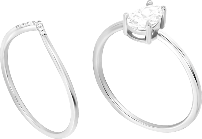 2-Piece Cubic Zirconia Ring Set (1.25 ct. t.w.) in Sterling Silver