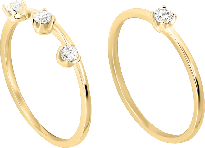 2-Piece Cubic Zirconia Stackable Ring Set (0.48 ct. t.w.) in Gold Over Sterling Silver