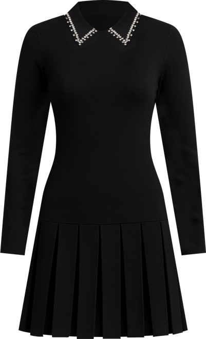Women's Embellished Collar Knit Dress