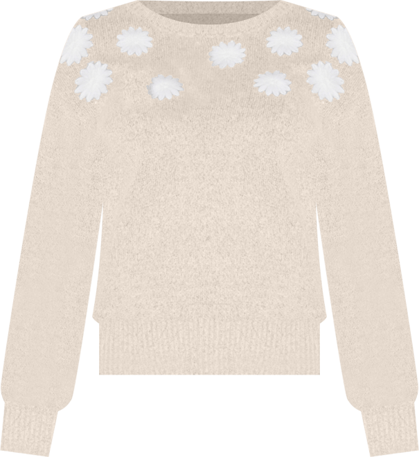Women's Embroidered Flowers Sweater