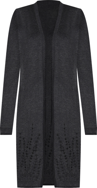 Women's Embroidered Open-Front Cardigan Sweater