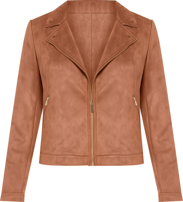 Women's Faux-Suede Moto Jacket
