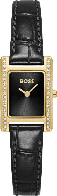 Women's Lucy Precious Quartz Basic Mini Black Leather Watch, 18.50mm