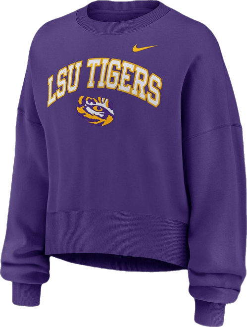 Women's Purple Lsu Tigers Oversized Phoenix Arch Pullover Sweatshirt
