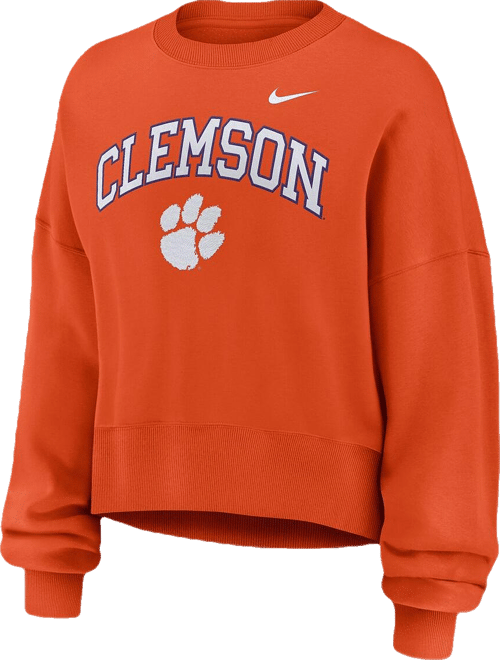 Women's Orange Clemson Tigers Oversized Phoenix Arch Pullover Sweatshirt