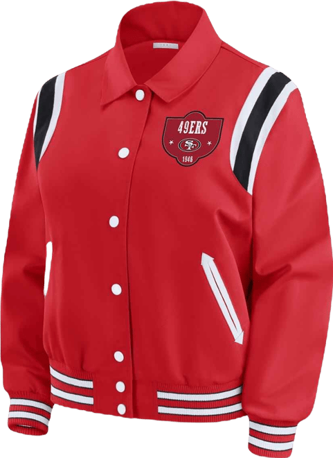 WEAR by Erin Andrews Women's Scarlet San Francisco 49ers Varsity