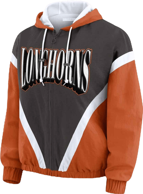 Women's Texas Orange/Gray Texas Longhorns Color Block Full-Zip Windbreaker Jacket