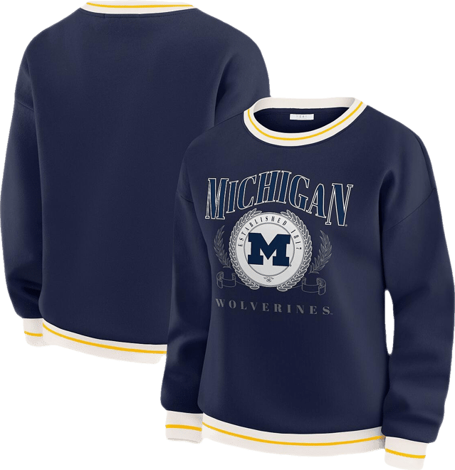 Women's Navy Michigan Wolverines Seal Sweatshirt