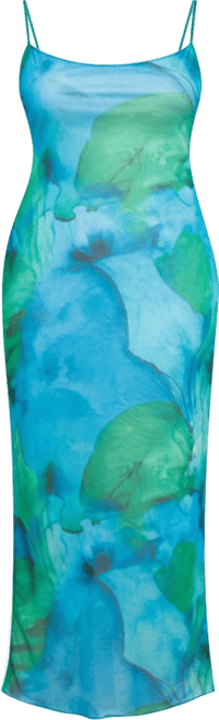 Women's Curve Strappy Abstract Print Maxi Dress