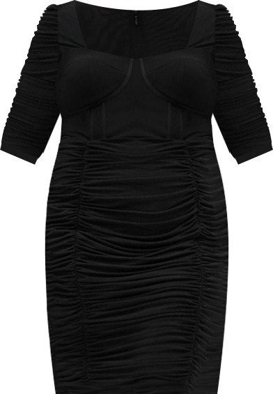 Women's Plus Size Bustier Elbow Sleeve Dress