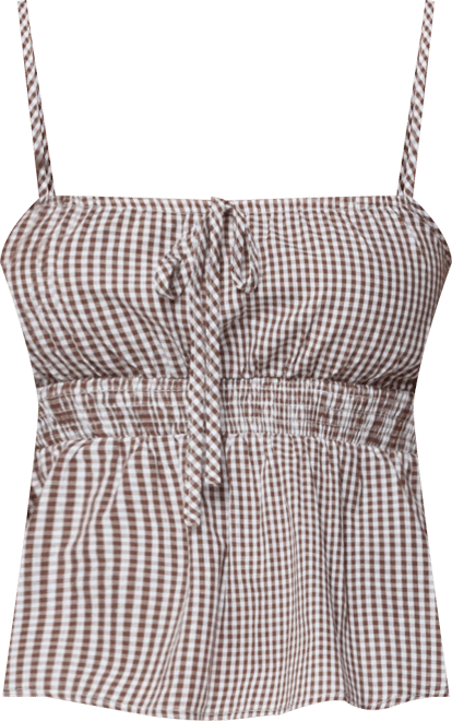 Women's Zahara Gingham Babydoll Top