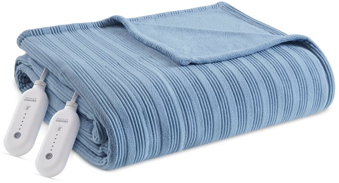 Heated Textured Fleece Blanket, Queen