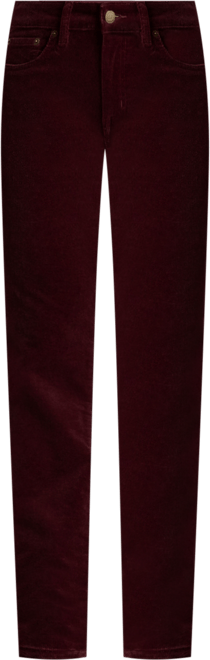 Stretch Corduroy Mid-Rise Straight Pants