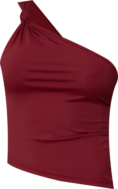 Women's Knotted One Shoulder Asymmetric Top
