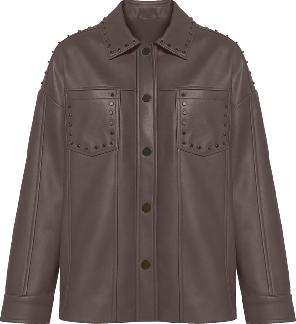 Women's Jay Studded Leather Shacket