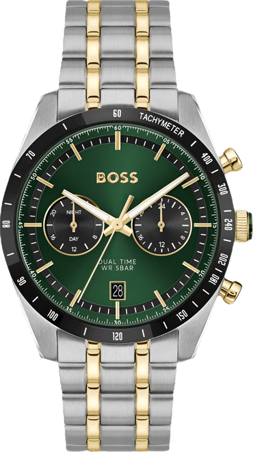 Men's Tourmaster Quartz Multifunction Stainless Steel Ionic Plated Thin Gold Steel Watch, 41mm