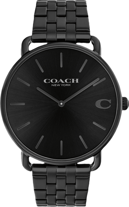 Men's Elliot Ionic Plated Black Stainless Steel Bracelet Watch, 43mm