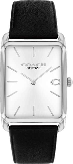 Men's Elliot Black Leather Strap Watch, 32 x 36mm