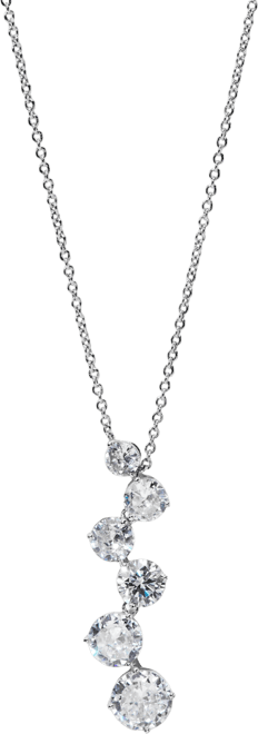 Cubic Zirconia Pendant Necklace, 16" + 2" extender