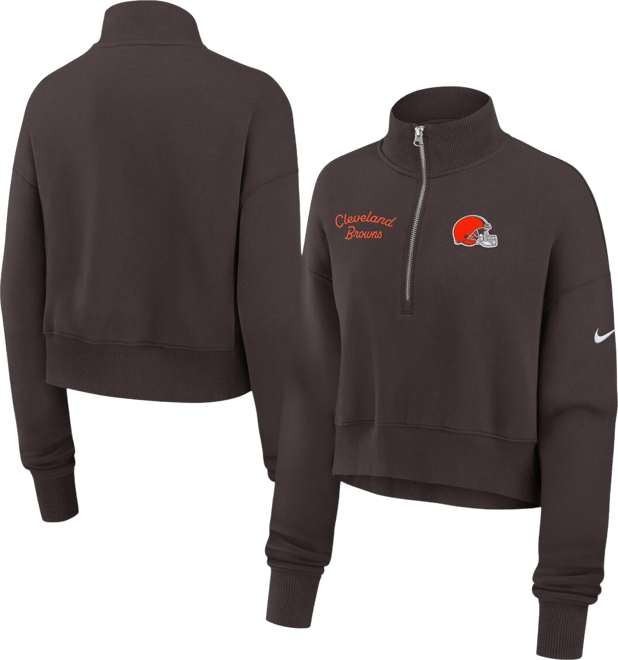 Women's Brown Cleveland Browns Primetime Phoenix Half-Zip Sweatshirt