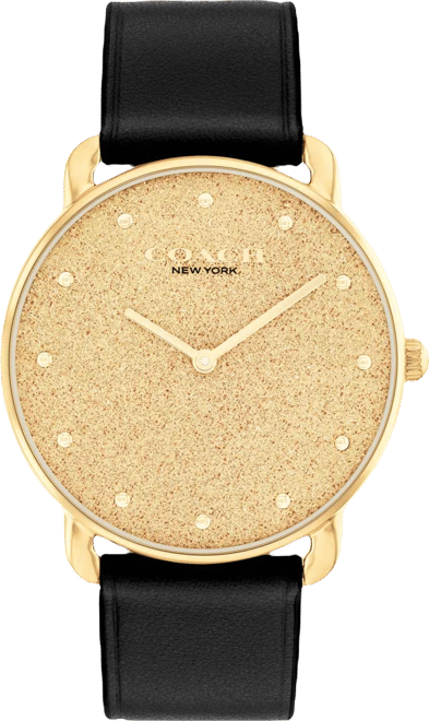 Women's Elliot Black Leather Strap Watch, 36mm