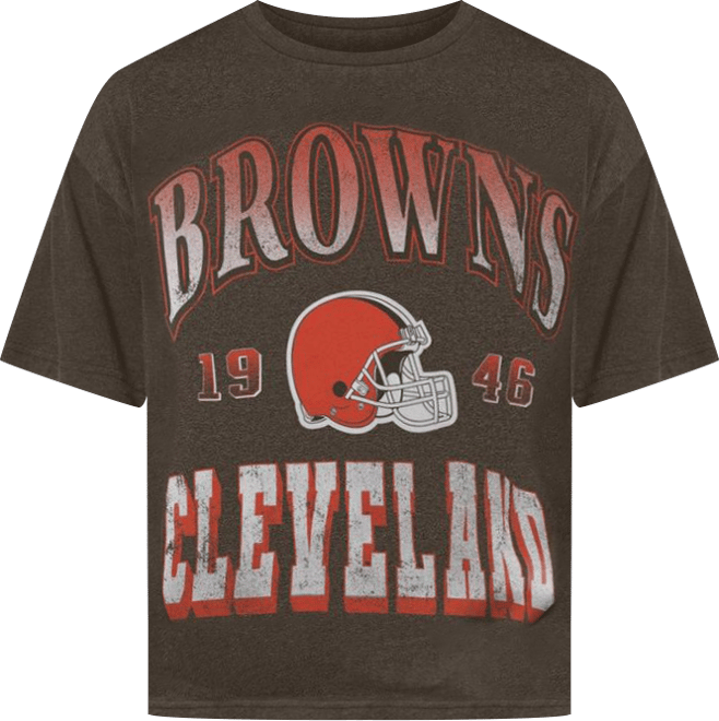 Women's Heather Brown Cleveland Browns Oversized Hall of Fame T-Shirt