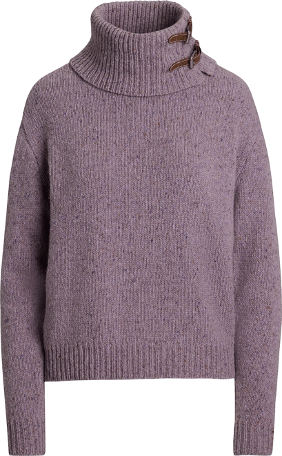 Women's Buckle-Trim Melange Turtleneck Sweater
