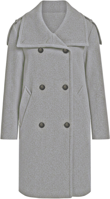 Women's Double-Breasted Funnel Neck Military Coat