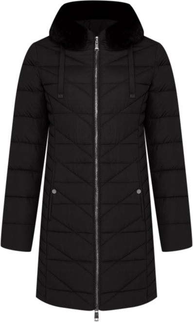 Women's Faux-Fur-Lined Hooded Puffer Coat