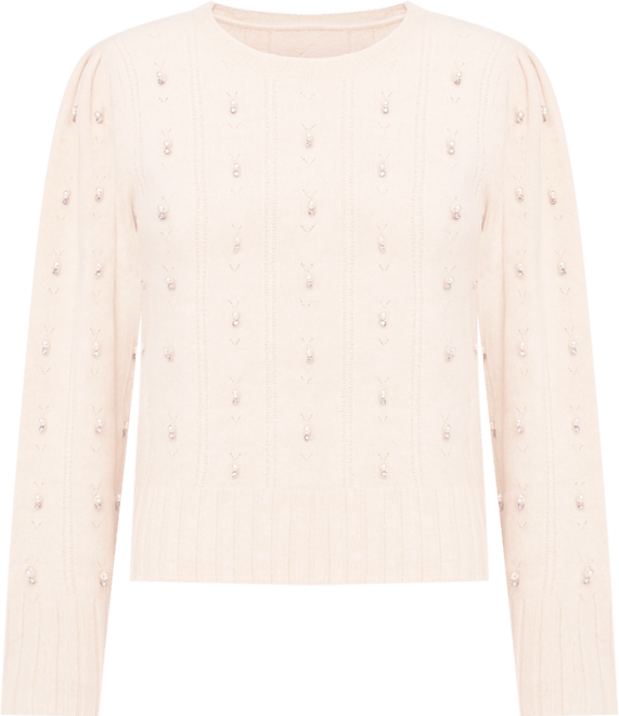 Women's Allover Embellished Long Sleeve Sweater