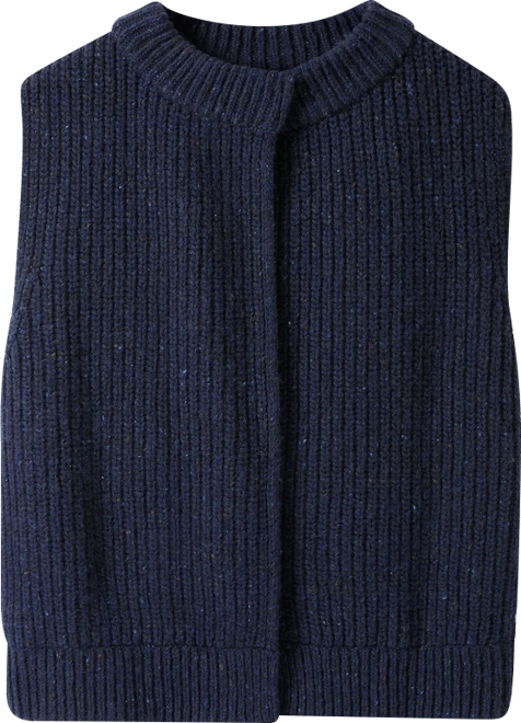 Women's Donegal Ribbed Crew Neck Waistcoat