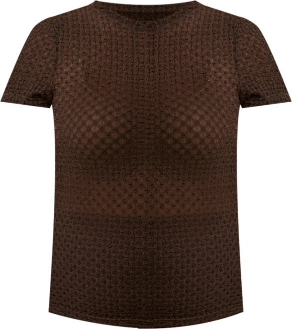 Plus Size Naomi Textured Mesh Top