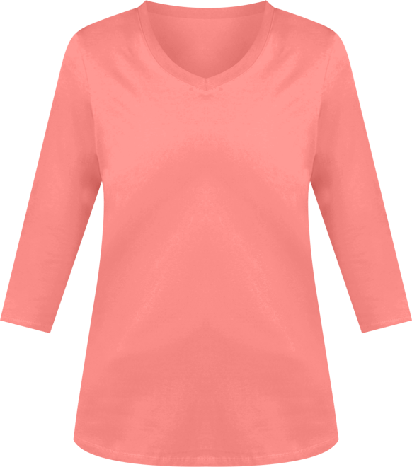 Plus Size Within Perfect Three-Quarter Sleeve V-Neck Tee