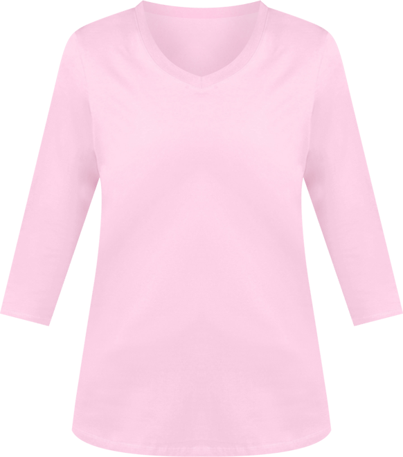 Plus Size Within Perfect Three-Quarter Sleeve V-Neck Tee